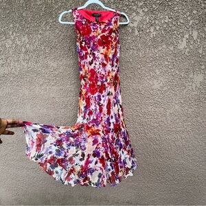 Lauren Ralph Lauren Womens Silk Spring‎ Dress Lined Floral Red Size 6